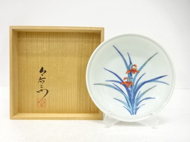 今泉今右衛門造　錦　花絵　飾皿